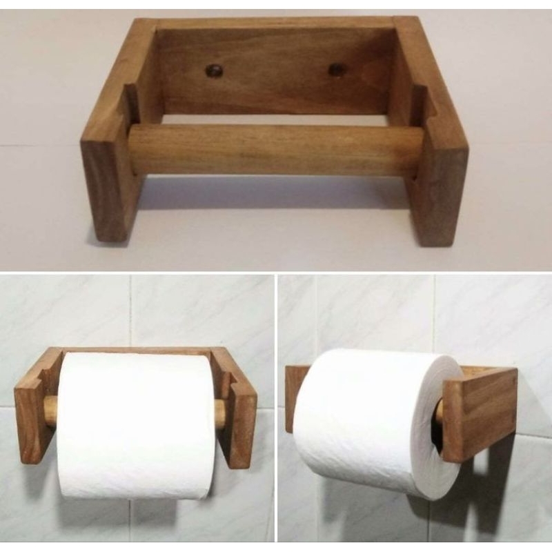 Tempat Tisu gulung kayu jati estetik