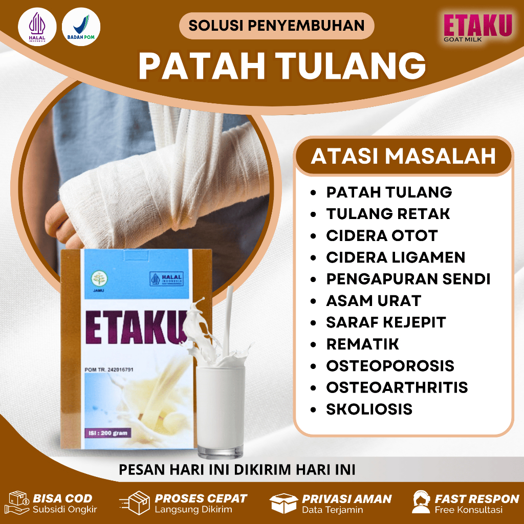 

Susu Patah Tulang Tulang Retak Tulang Keropos Pengapuran Tulang - Susu Kambing Etaku Goat Milk Tingkatkan Kepadatan & Kesehatan Tulang Sendi