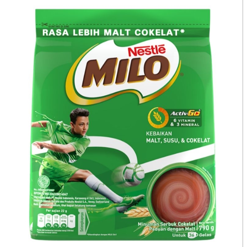 

MILO Activ-Go Pouch 790 gram susu bubuk rasa cokelat