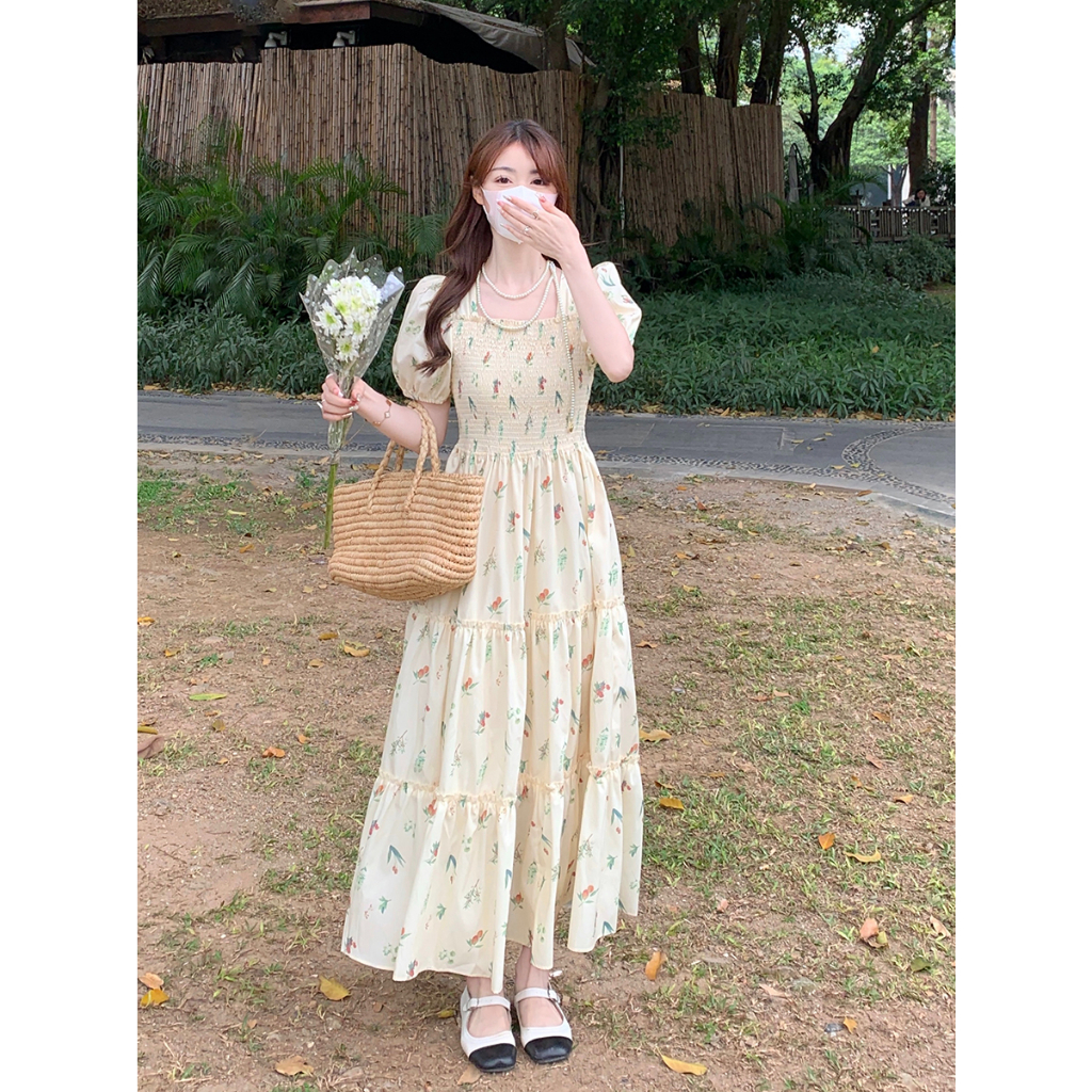 dress bunga bunga dress ruflle bunga chic dress pantai dress prancis