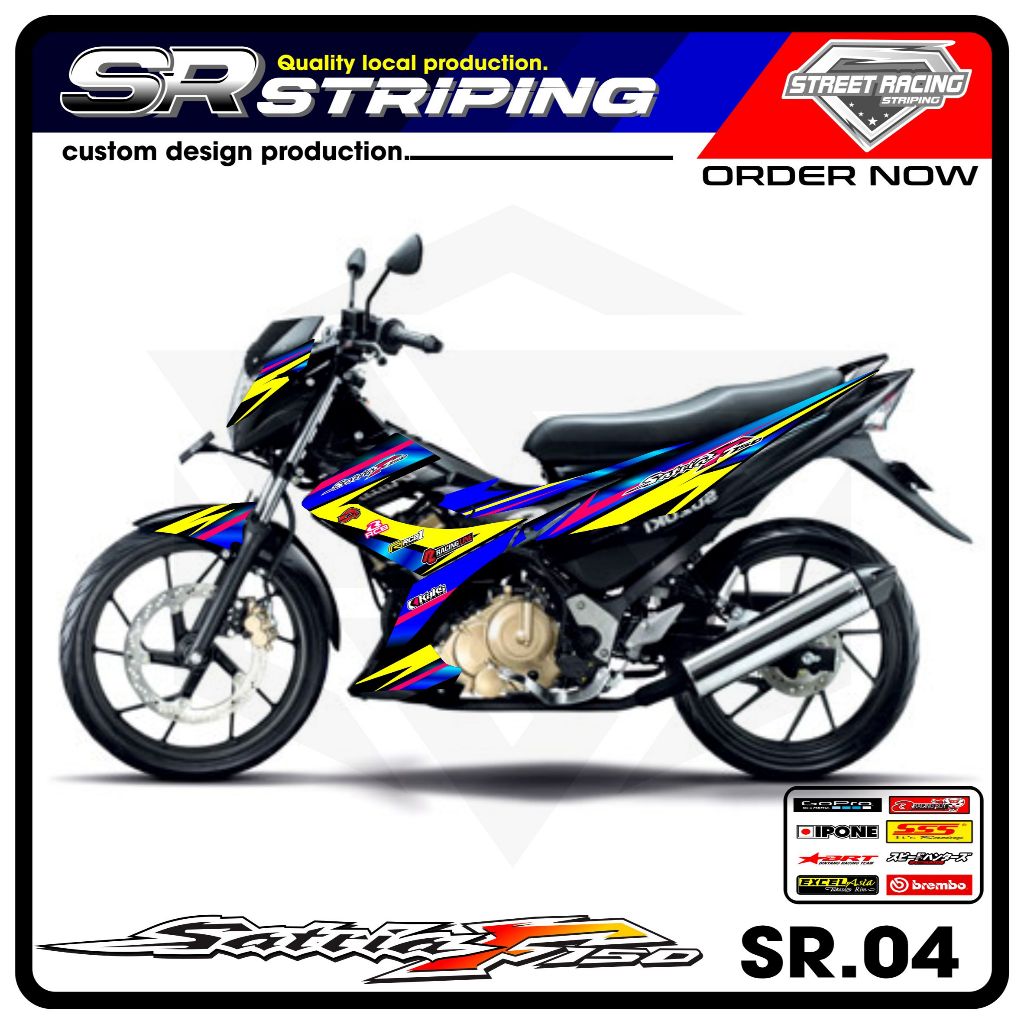 Stiker Striping Satria FU 2014 - Sticker Variasi Motor Satria FU 2014 Motif Racing SR.04