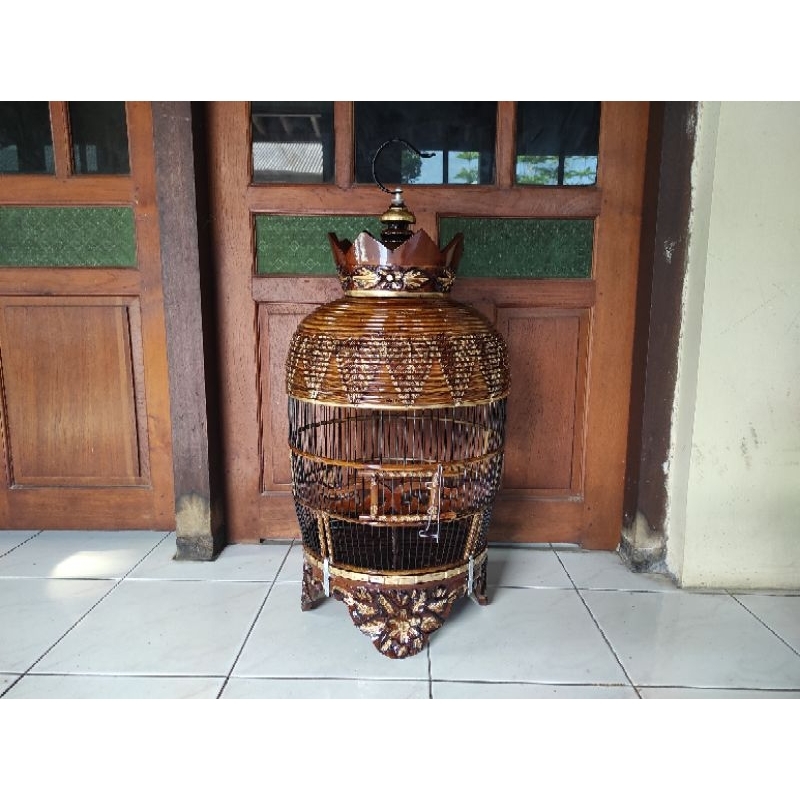Sangkar Perkutut rajut mahkota Ukir tebok lepas Terbaru Termurah Antik