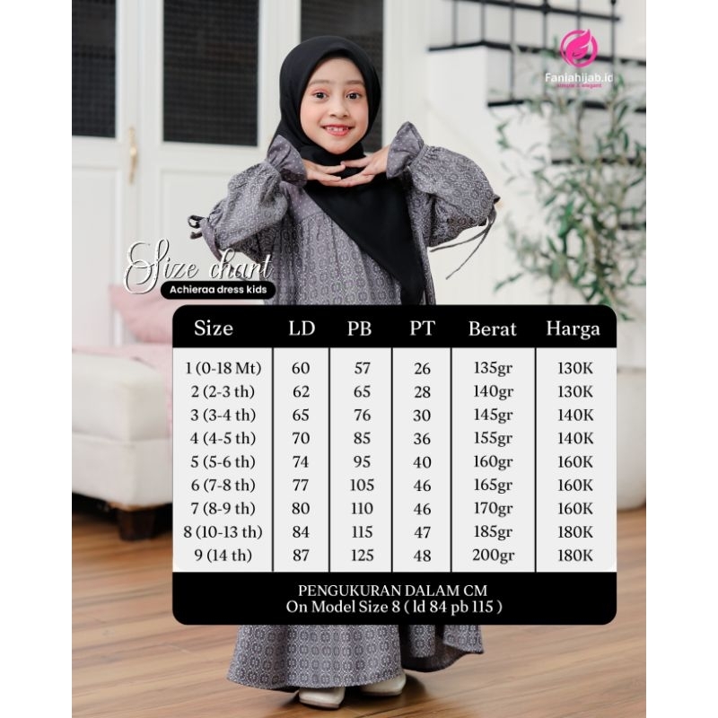 SARIMBIT ACHIERAA GAMIS ANAK - BY FANIA HIJAB