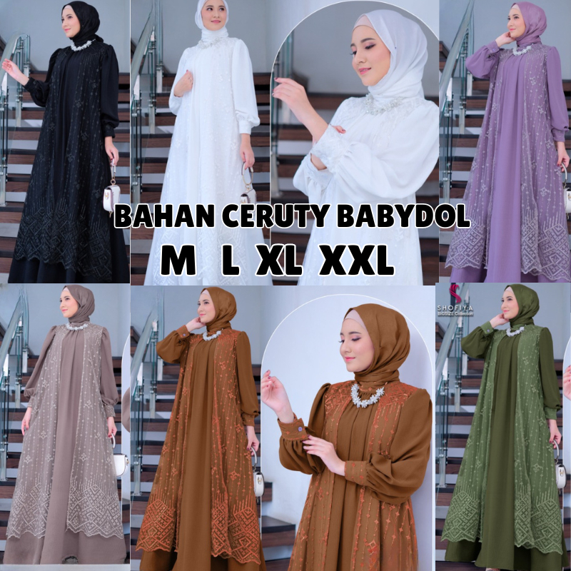 Baju Gamis Terbaru Wanita Kekinian Zahrany Dress BO Size M L XL XXL LD 100-120 CM PB 138 CM Bahan Ai