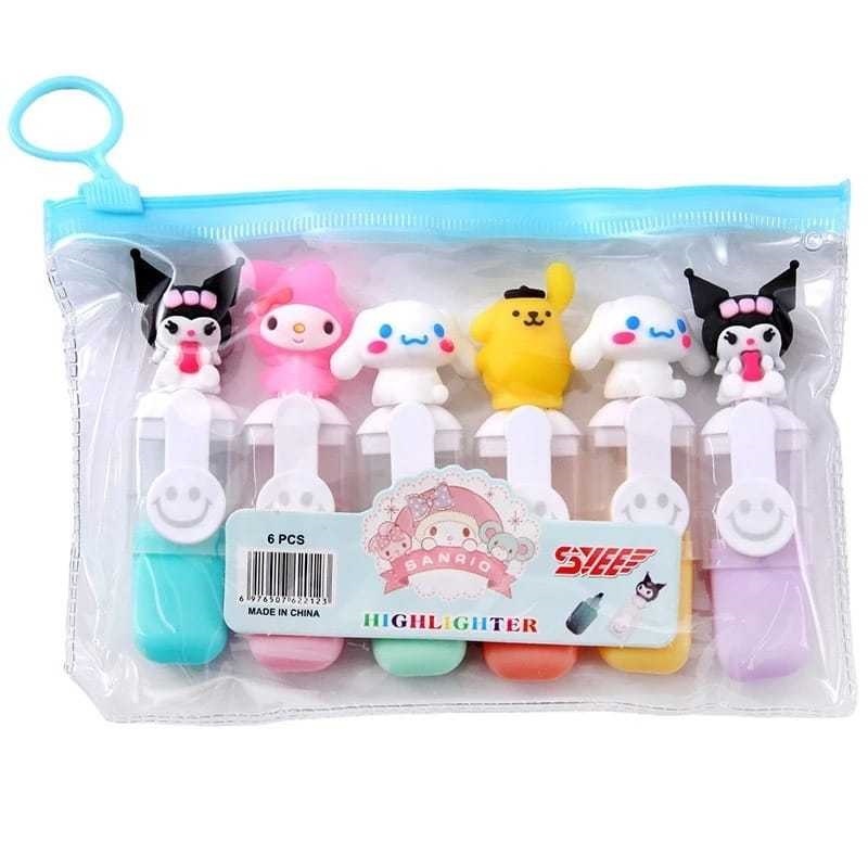 

⭐[COD]✔ STABILO KARAKTER ISI 6PCS FREE POUCH / SPIDOL PASTEL 6 WARNA BENTUK LUCU KARAKTER SANRIO SY-709