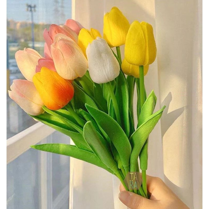 Bunga Tulip Imitasi/Tulip PU/Bunga Dekorasi Rumah/Bunga Aesthetic Murah