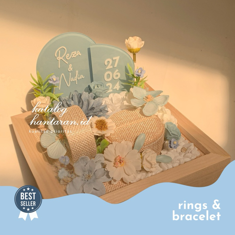 kotak box tempat set perhiasan cincin dan gelang tunangan | seserahan