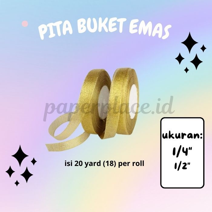 

[ TERMURAH ] PITA GLITTER 18-METER LEBAR 1/2 INCHI PITA EMAS GOLD KADO