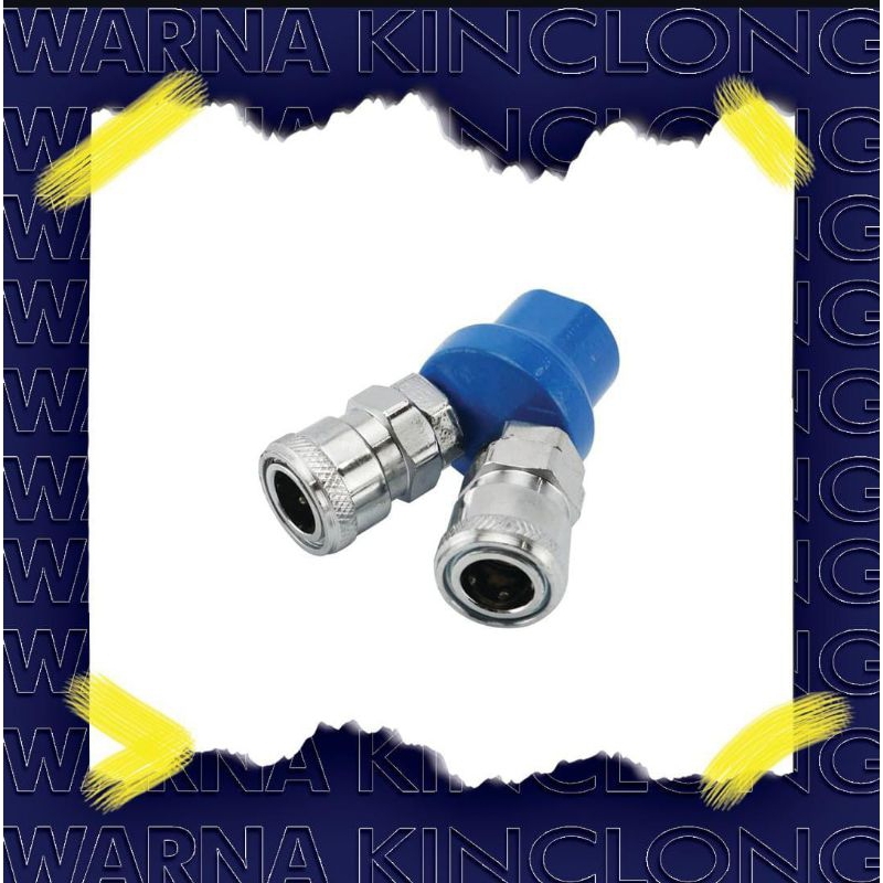 air inlet 1/4" female nepel cabang 2 kompresor