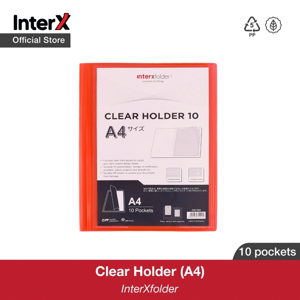 

Clear Holder / Displays Book A4 10 Pockets - Inter X Folder