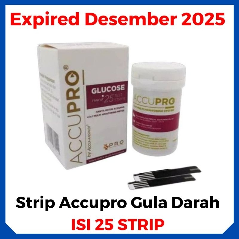 Accupro Strip Tes Gula Darah isi 25 Stik Glucose