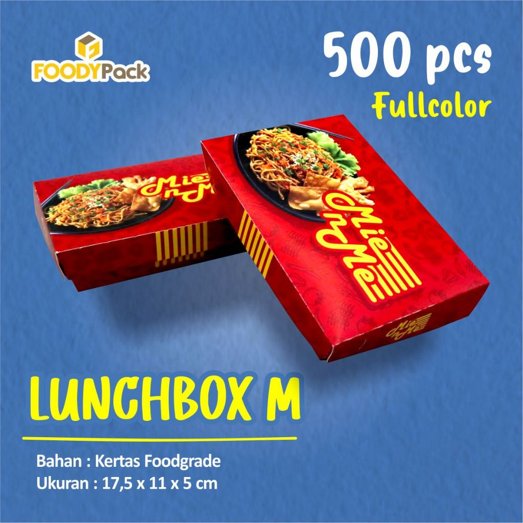 [Custom Fullcolor] Lunch Box Foodgrade M | Kemasan | Dus Nasi | Cetak food packaging