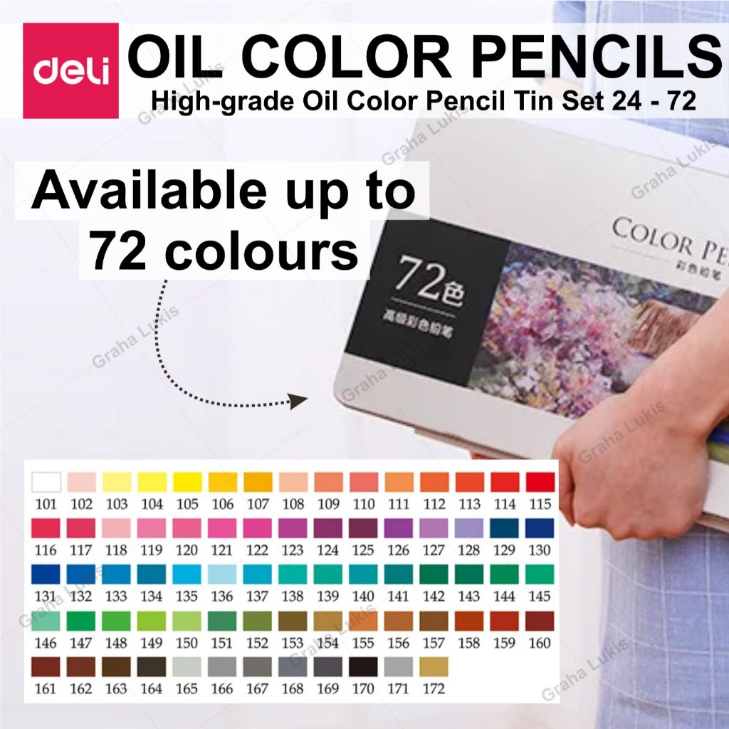 

RK Deli High-grade Oil Pencil Color Pensil Warna Minyak 24 / 36 / 48 / 72