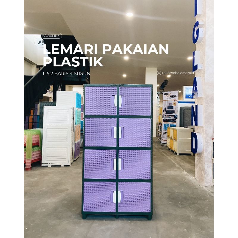 Lemari Plastik Susun Minimalis - Lemari Baju Bahan Plastik - Lemari Plastik 4 Susun - Lemari FAWSLIN