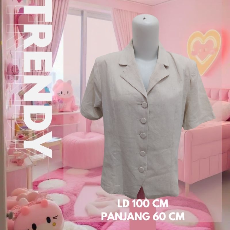 BLAZER CROP lengan pendek no furing