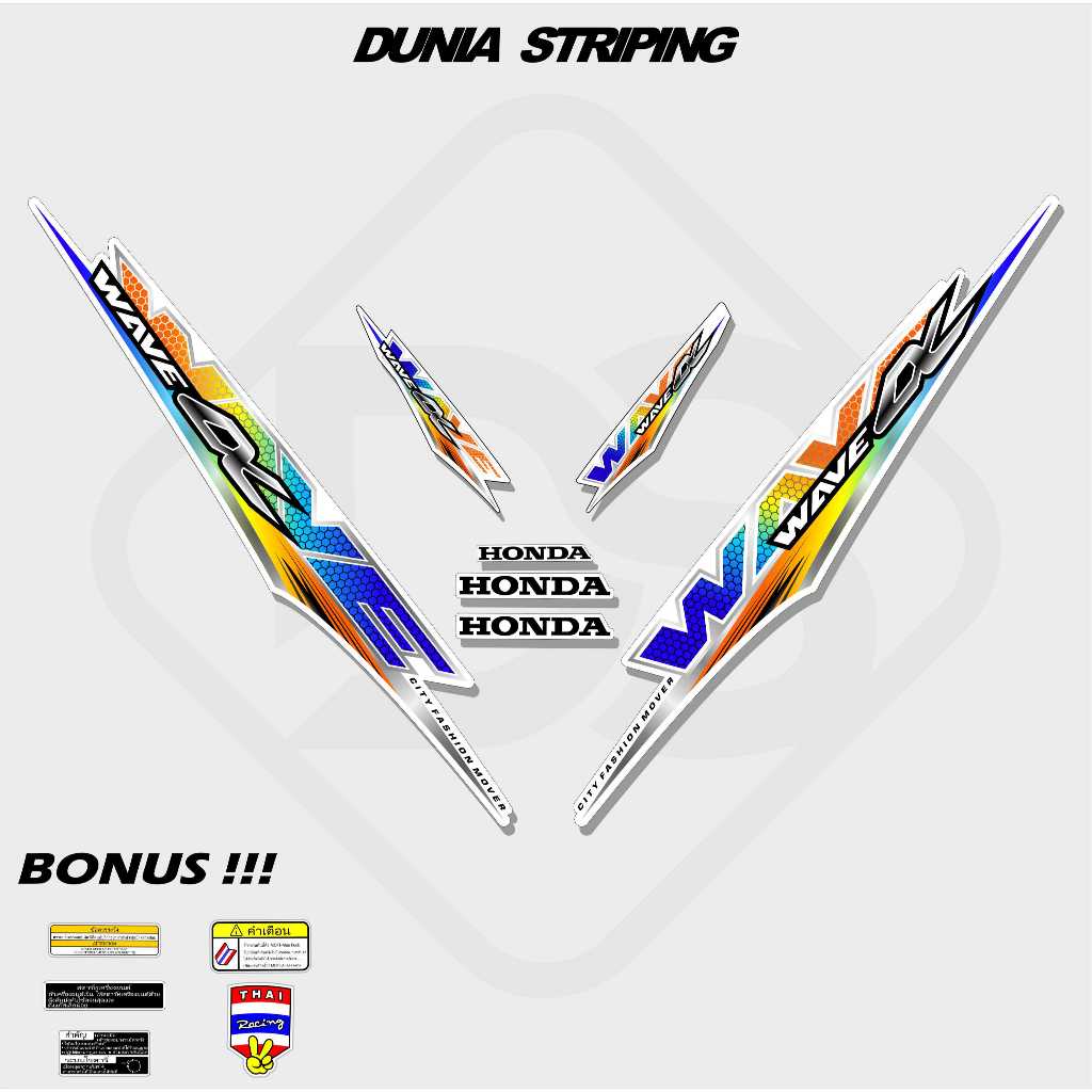 STRIPING STICKER STOCK DECAL STIKER HONDA SUPRA FIT NEW / WAVE LX VIETNAM / LIS SUPRA FIT 110 / VARI