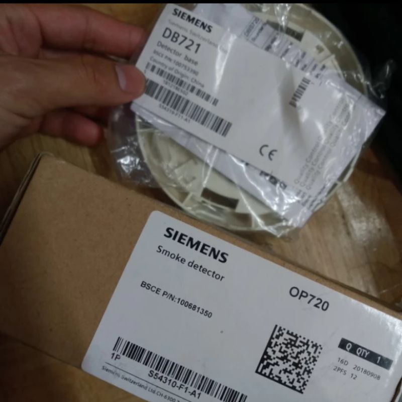 SMOKE DETECTOR SIEMENS OP720 WITH DETECTOR DB721 ORIGINAL ASLI