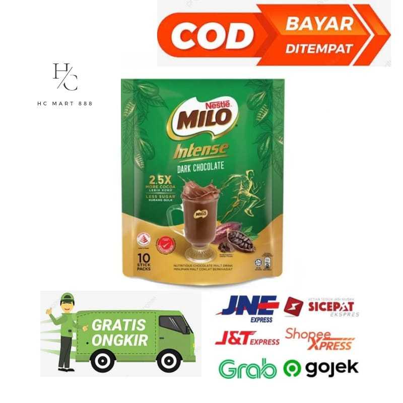 

MILO Intense Dark Chocolate Minuman Malt Coklat Malaysia (10 sachet) 33gr Ori