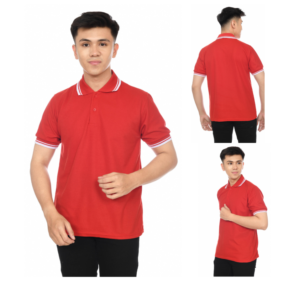 Kaos Kerah Pria Polo List / Polo shirt Seragaman Lengan Pendek