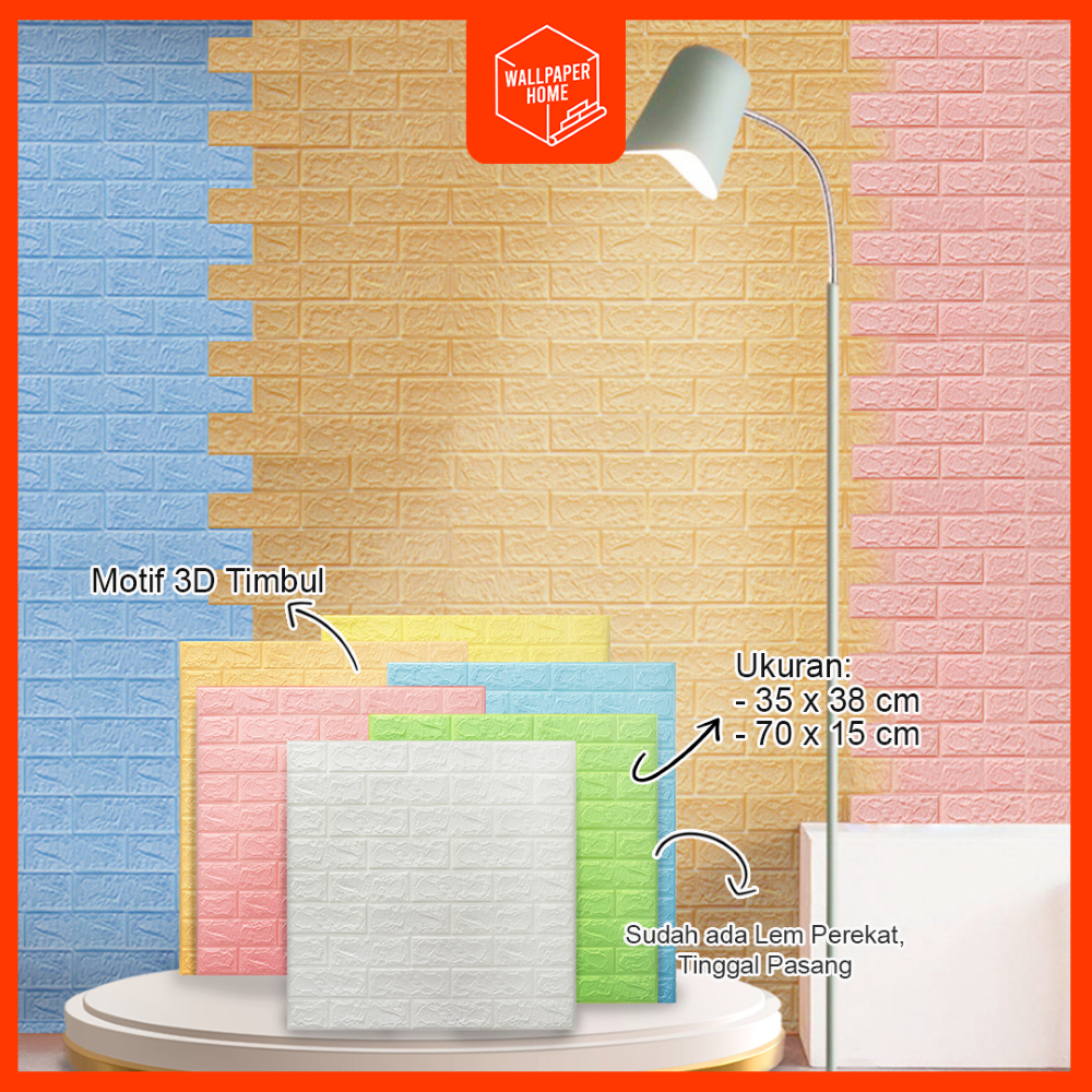 Wallpaper Dinding 3D Foam Motif Batu Bata Pola kartun anak-anak Dekorasi Dinding Kamar Murah