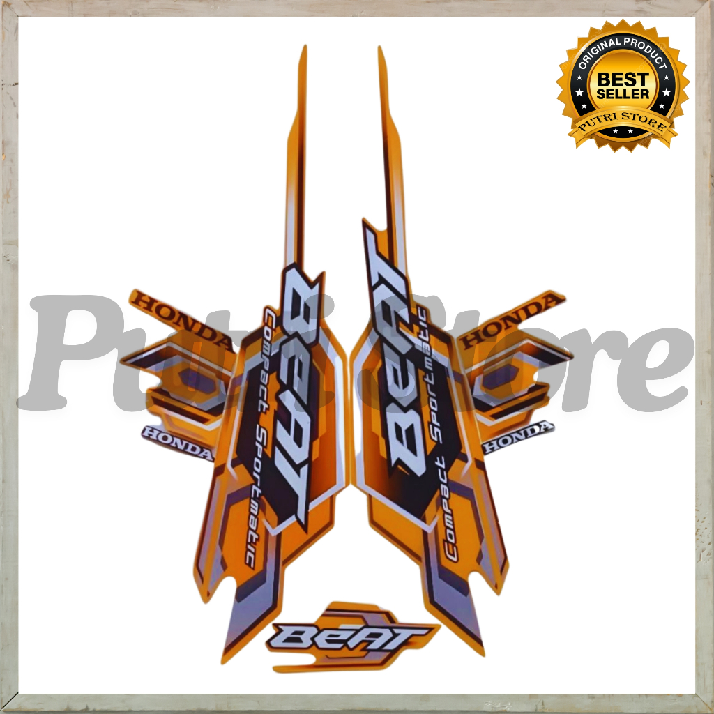 Sticker Striping Motor Honda Beat Karbu 2008 Kuning list body motor beat Karbu