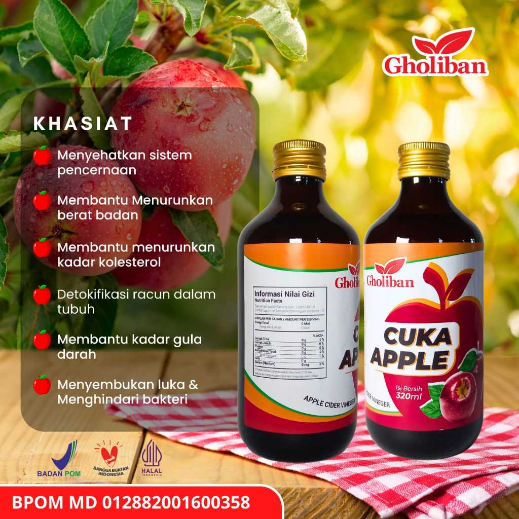 

Cuka Apel GHOLIBAN Apple Cider Vinegar Original Mengatasi Gangguan Pencernaan dan Diet