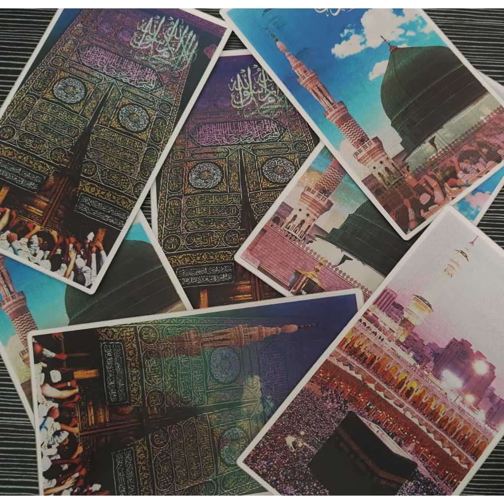 

Stiker Kartu Makkah Kabah Madinah Nabawi Al Aqsa Hologram 4D ukuran Besar