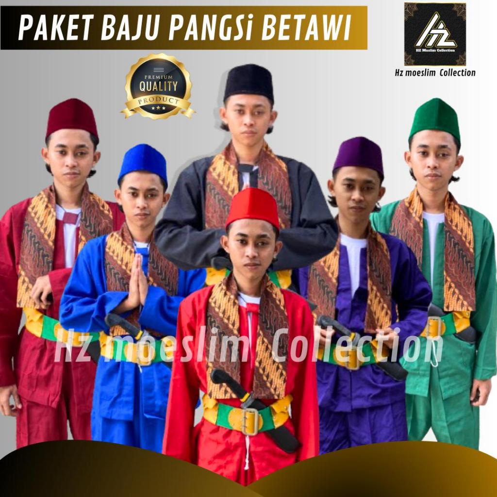 Setelan Baju Pangsi Dewasa Baju Silat Dewasa Baju Adat Betawi Lengkap Pakaian Adat Betawi