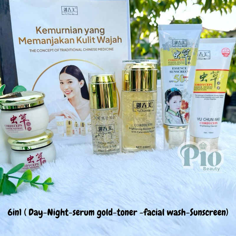 YU CHUN MEI paket 6in1 ORIGINAL BPOM CORDYCEPS sunscreen yu chun mei