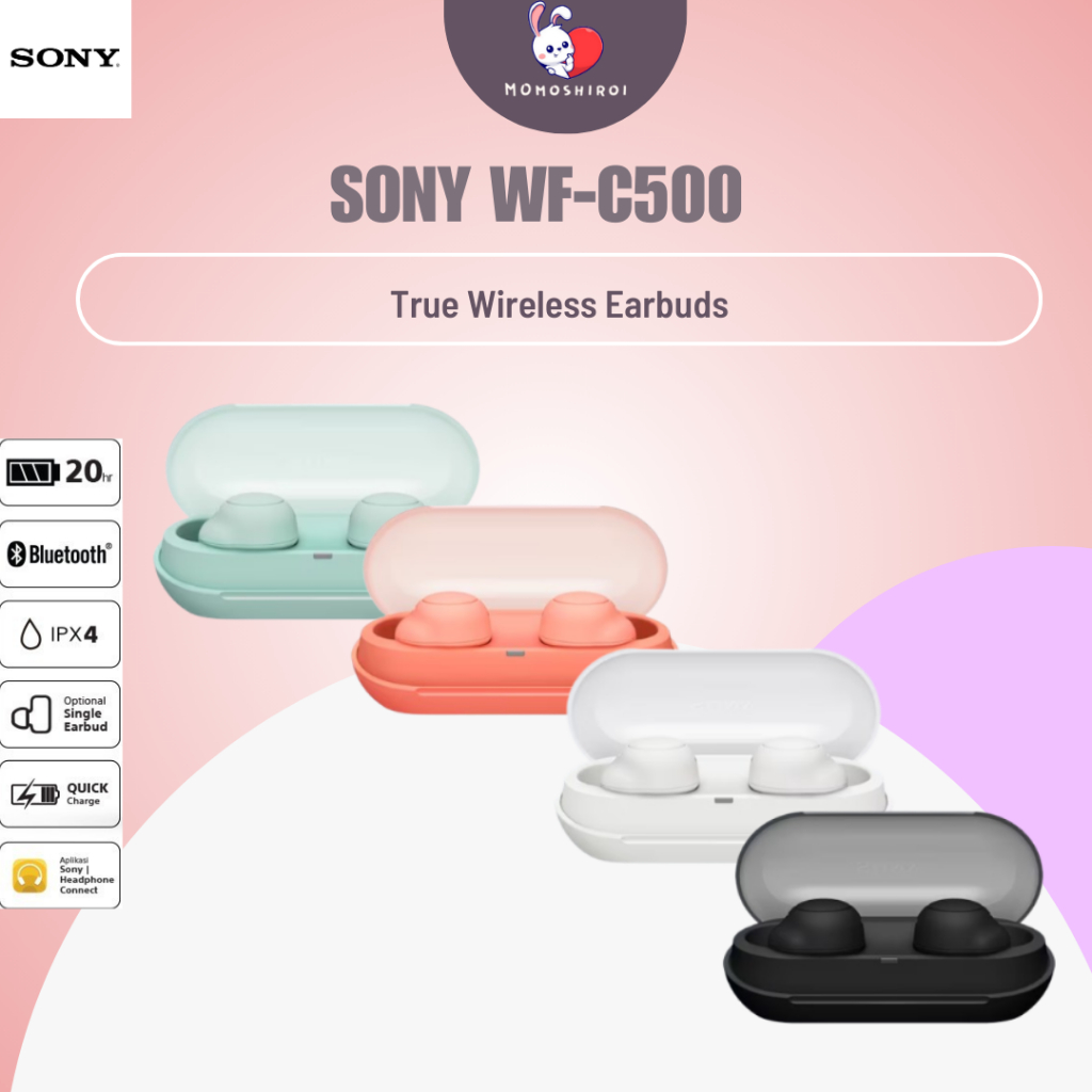 SONY WF-C500 TWS Wireless Bluetooth Earphone Headset Garansi Resmi