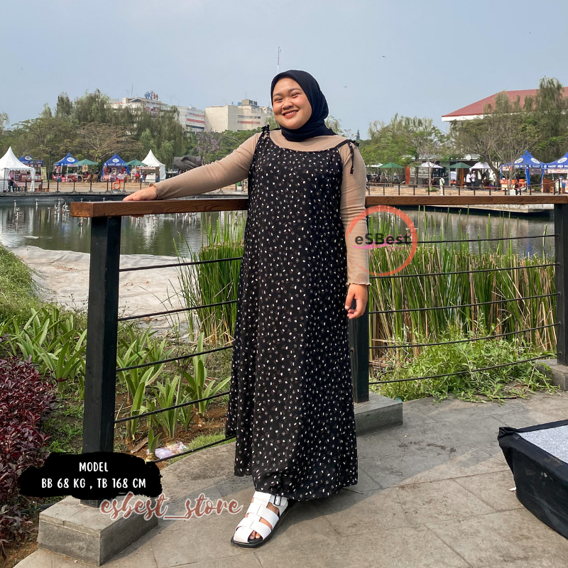 OVERALL JUMBO XXXL / JISOO OVERALL OUTER DRESS POLOS KOREAN LOOK MAYUNG MUSLIM JUMBO XXL / Overall d