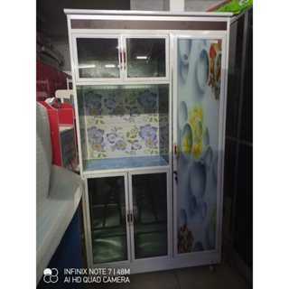 Rak Piring Kaca 5 Pintu Dengan roda