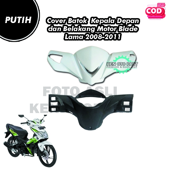 Cover Batok Depan dan Belakang Motor Honda Blade Lama 2008-2011 Putih