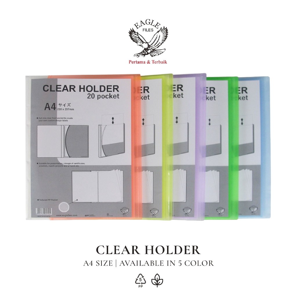 

Clear Holder EAGLE Files A4 Dokumen Keeper Display Book Document Keeper A4 20 Pocket E 313 A Map File Dokumen