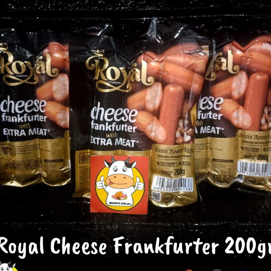 

ROYAL CHEESE FRANFURTER WITH EXTRA MEAT 200GR-FROZEN FOOD-BRONTZ JOGJA