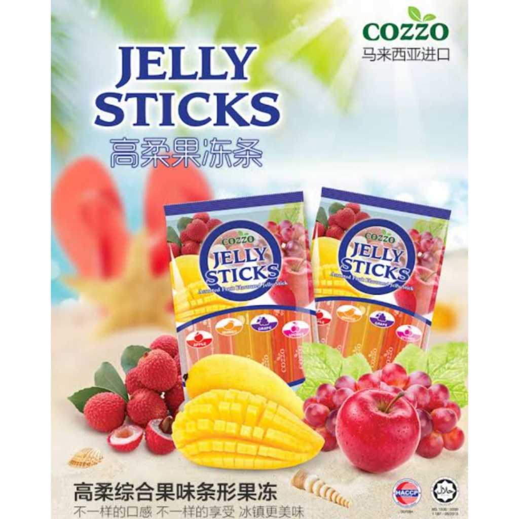 

COZZO Jelly Sticks 100g Konnyaku Jelly Zero Fat Assorted Jeli Agar Aneka Rasa Buah