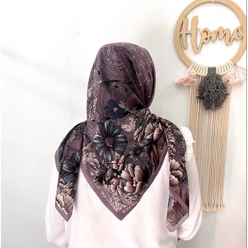 (COD) HIjab Segi Empat Laser Cut Motif JP Ungu/ Kerudung Jilbab JP Lasercut