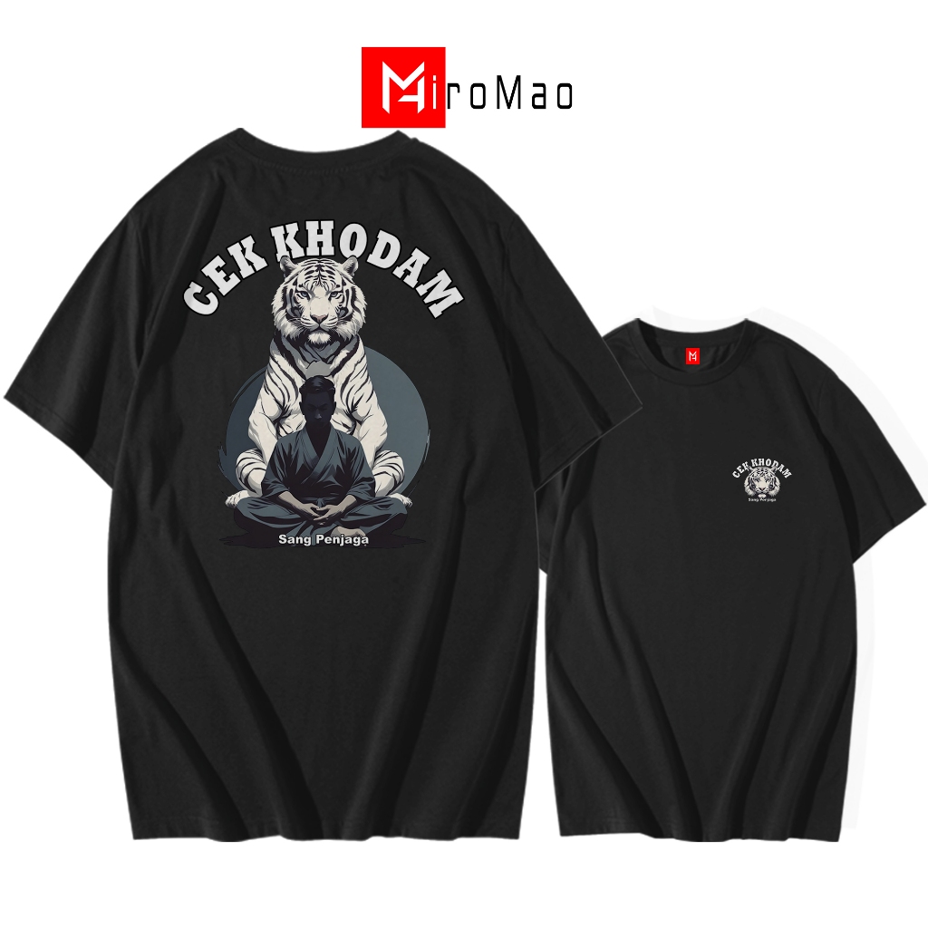 HiroMao Kaos Distro Cek Khodam Harimau  Cotton Combed 30s Premium Tshirt Pria Distro Baju Oblong Ban