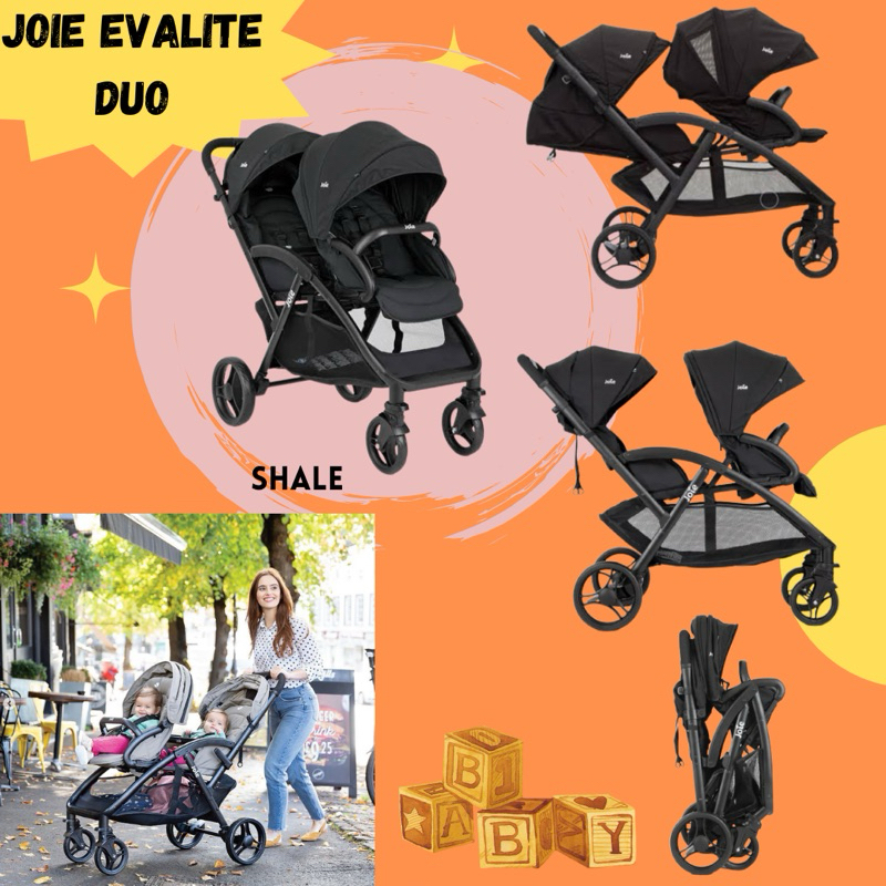 Joie Evalite Duo Stroller Tandem kembar dorongan bayi