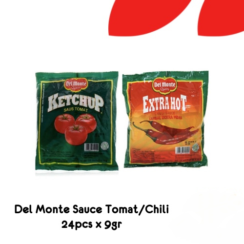 

Delmonte Saus Tomat Ketchup Sachet Saos Sambal Extra Hot Chili Sauce (isi 24 sch)