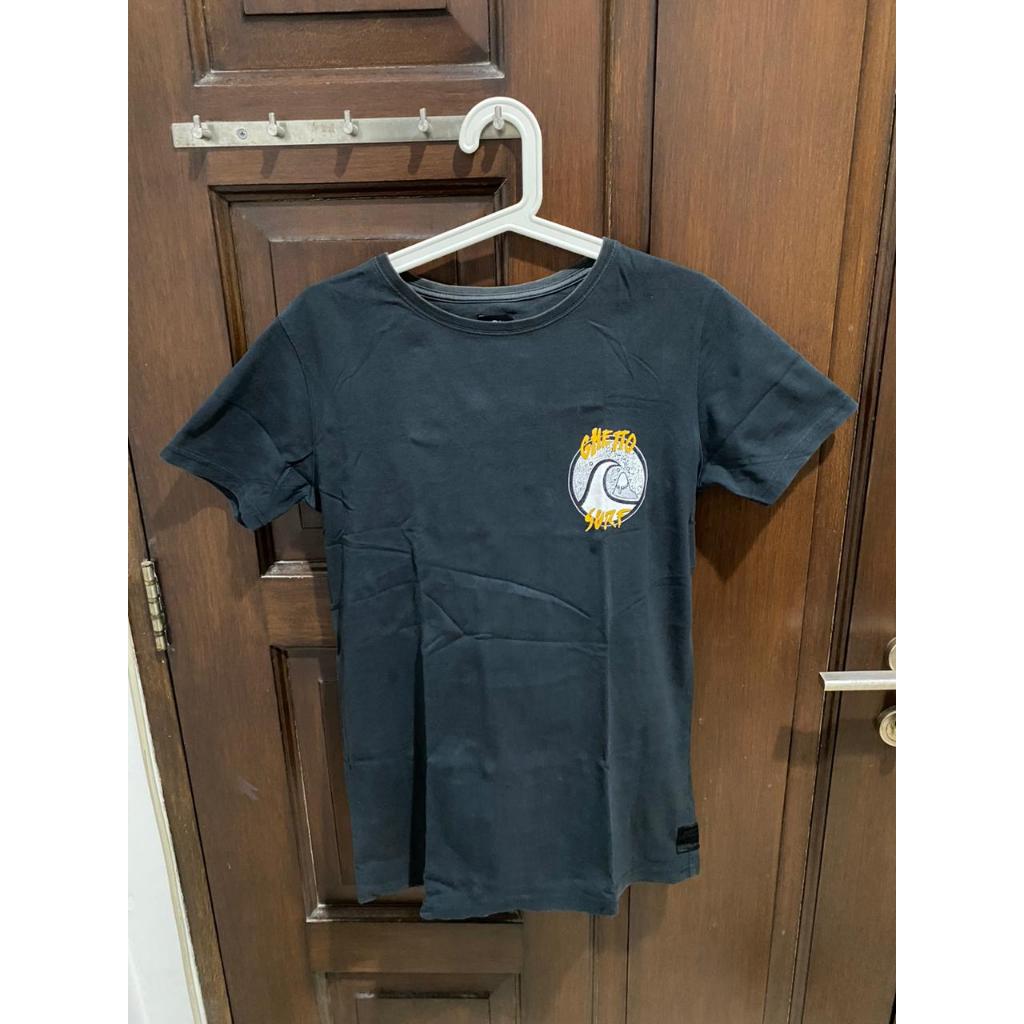 Quiksilver Kaos Hitam Logo Quiksilver - Size M Original 100%