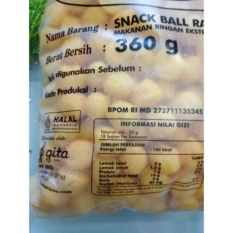 

Snack Ball Rasa Keju Dan Balado Keripik Food Pedas Manis Asin Kripik