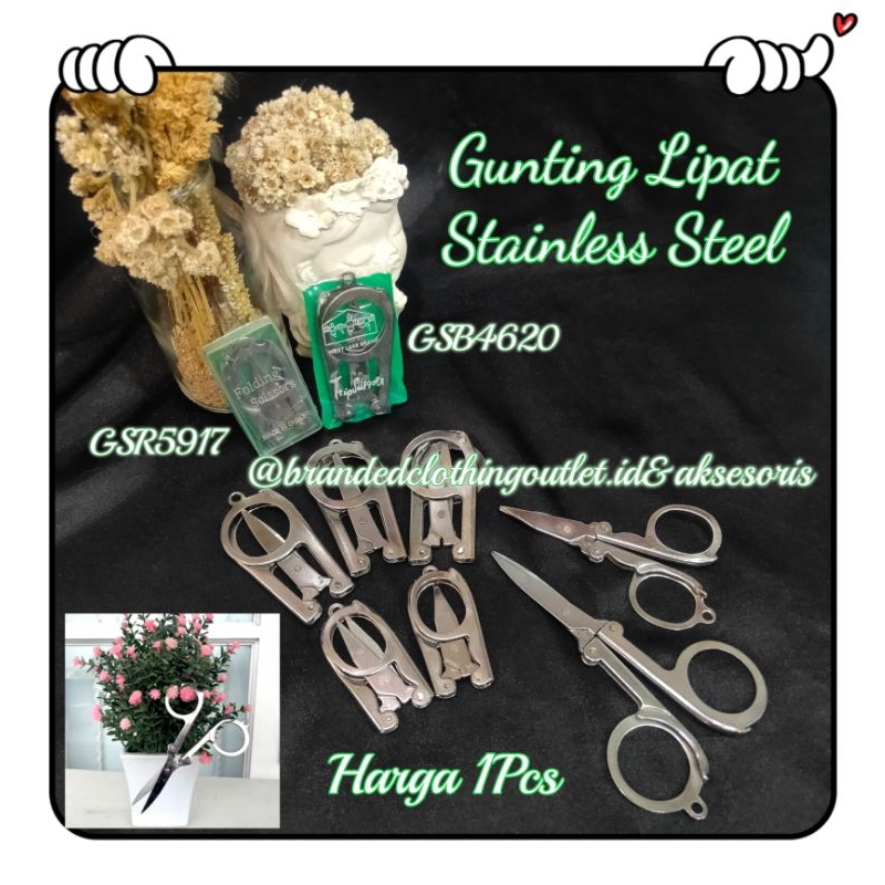 

(1PCS) GUNTING LIPAT STAINLESS STEEL / GUNTING KECIL SEDANG / GUNTING KUMIS ALIS / GUNTING TRAVELLING / GUNTING TAHALLUL / GUNTING SERBAGUNA / FOLDING SCISSORS / GSR591720