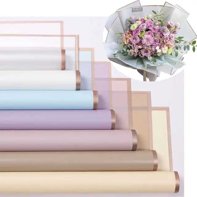 

(Lembaran) Flower Wrapping Frame Gold Cellophane / Kertas Buket