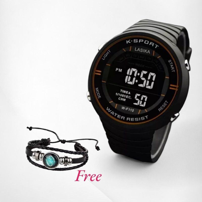 JAM DIGITAL  PRIA WANITA ANTI AIR, JAM SPORT ANTI AIR FREE AKSESORIES GELANG ZODIAK