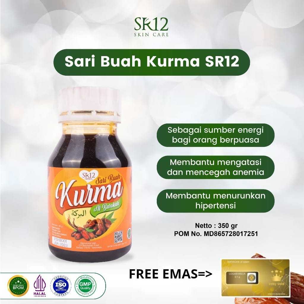 

(BONUS MINI GOLD 0,1 GRAM) SARI BUAH KURMA AL BAROKAH SR12 / SARI KURMA ASLI