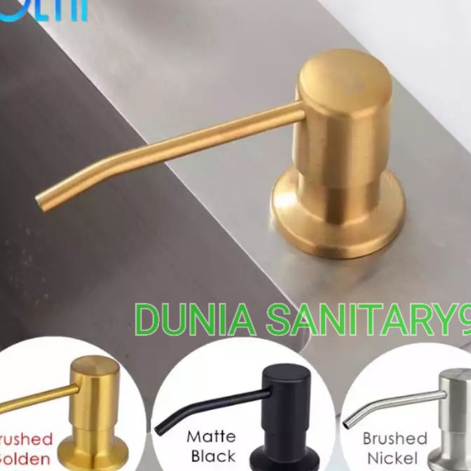 HJ6 Soap dispenser Wastafel Kitchen sink Tempat sabun Bak cuci piring kepala stainless Gold Black Hi