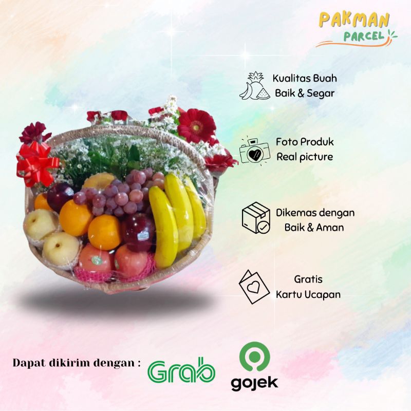 

Parcel Buah Mix Bunga Segar / Parcel Bunga Cantik / Parcel Jakarta