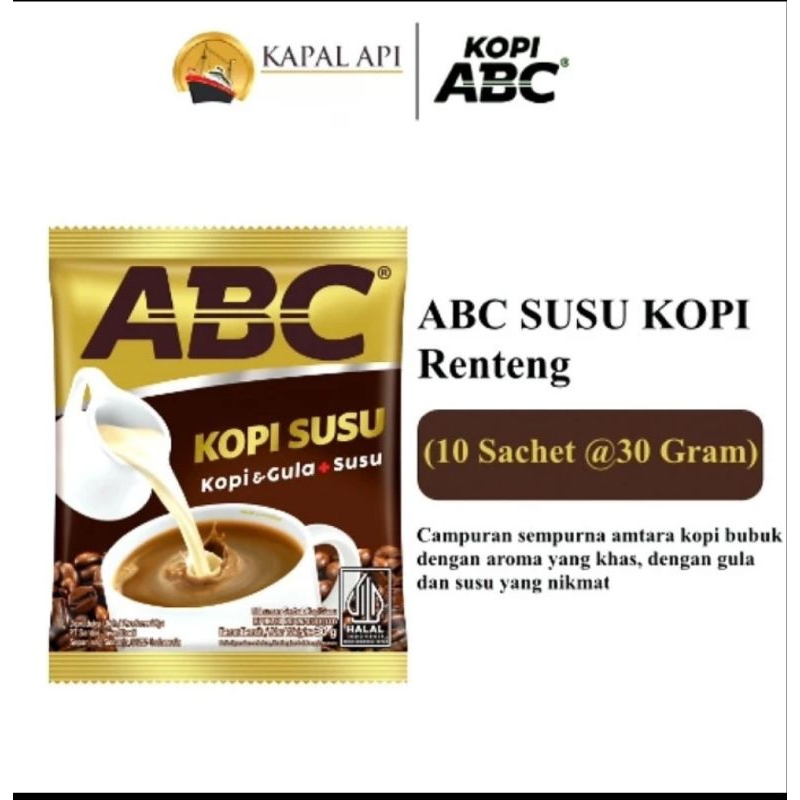 

1 rcg kopi abc susu isi 10 sachet