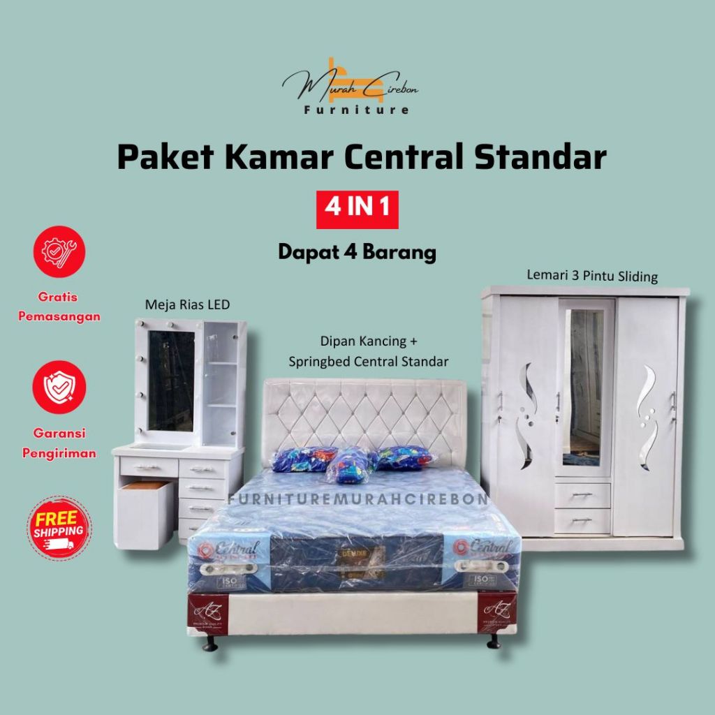 Set Kamar Furniture Central - Kamar Set Lengkap 4 Barang - Paket Seserahan Nikahan Terlaris